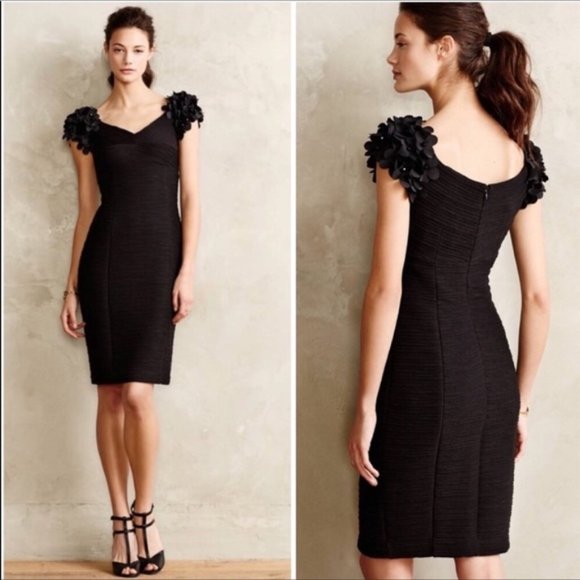Anthropologie Maeve Viala Pencil Dress BLACK 2 - Picture 1 of 6